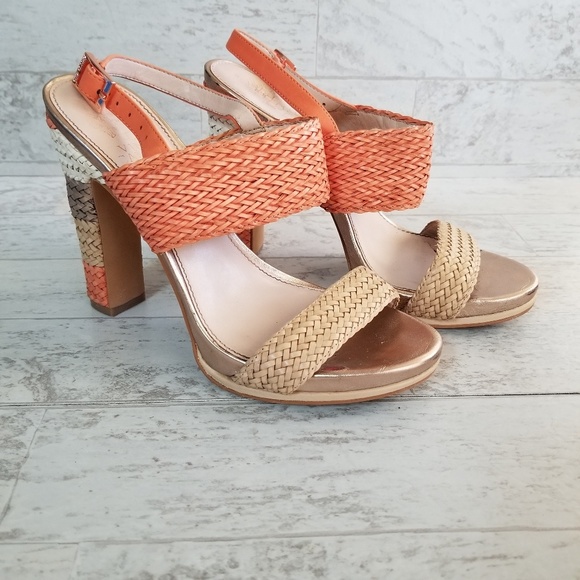 Vince Camuto Shoes - Vince Camuto Multi Color Woven Leather Heels Sz 7